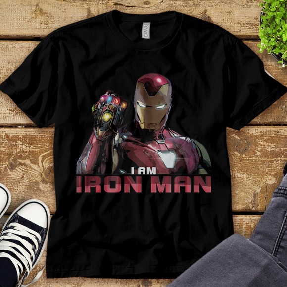 Marvel Avengers Endgame I am Iron Man T-Shirt Unisex Tee Adult T-shirt Kid Shirt - Picture 1 of 2